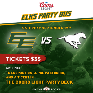 ELKS PARTY BUS SEP 12 VS CALGARY