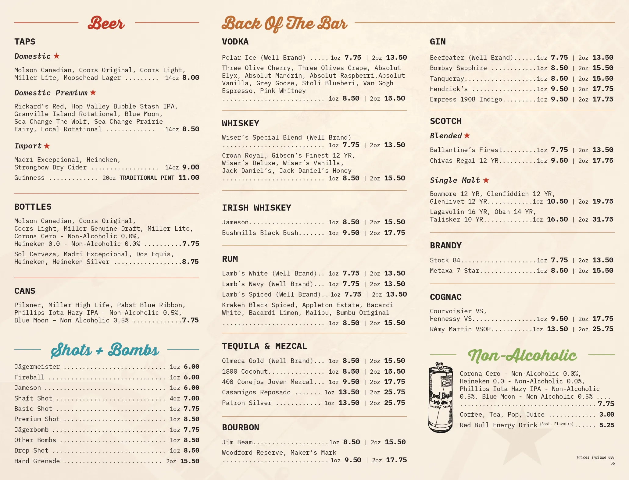 On The Rocks Drink Menu Page 1 Downloadable