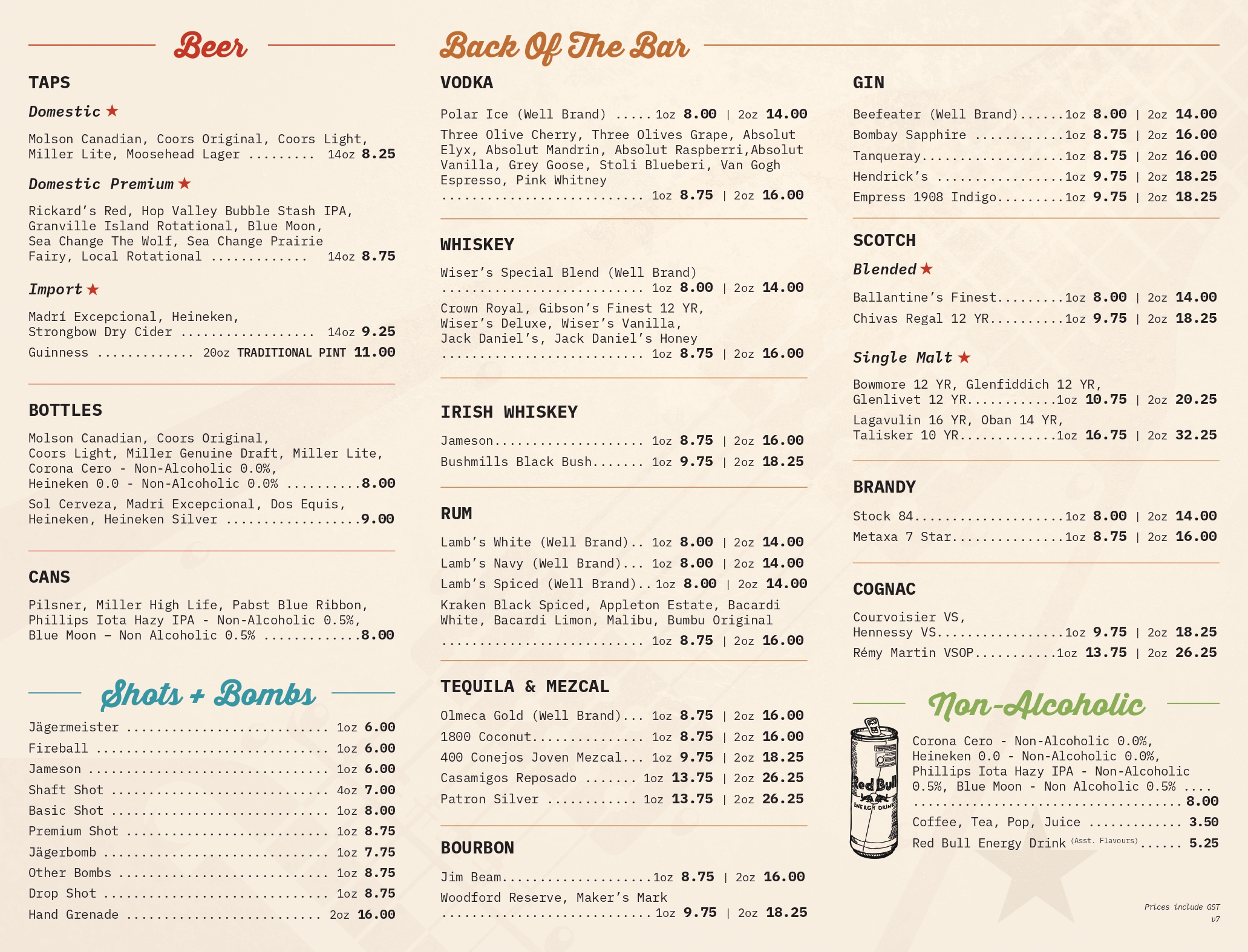 On The Rocks Drink Menu Page 1 Downloadable